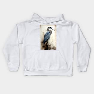 Great Blue Heron Kids Hoodie